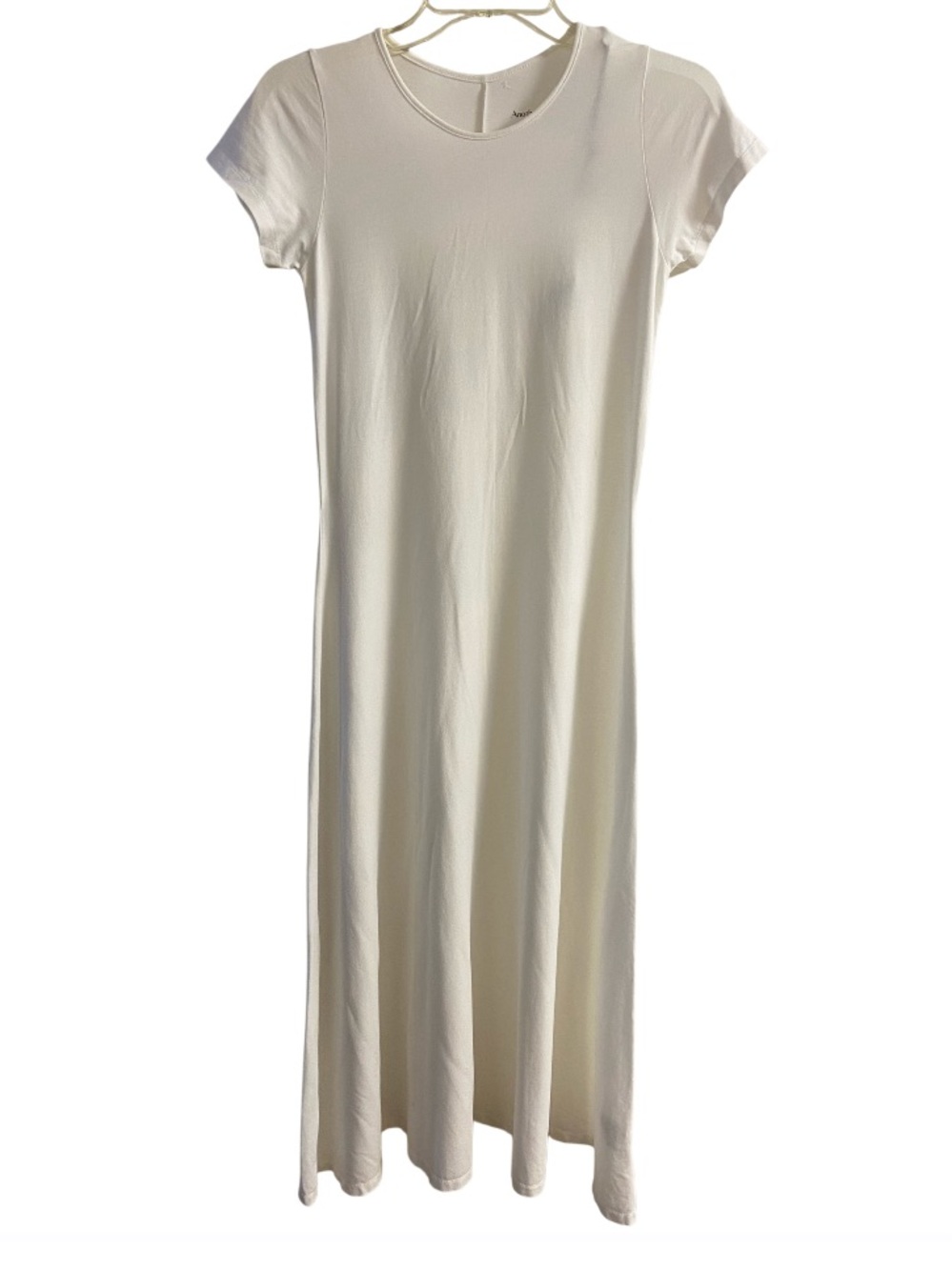 Another Tomorrow Everyday Crewneck Short Sleeve Maxi Dress White S NWT